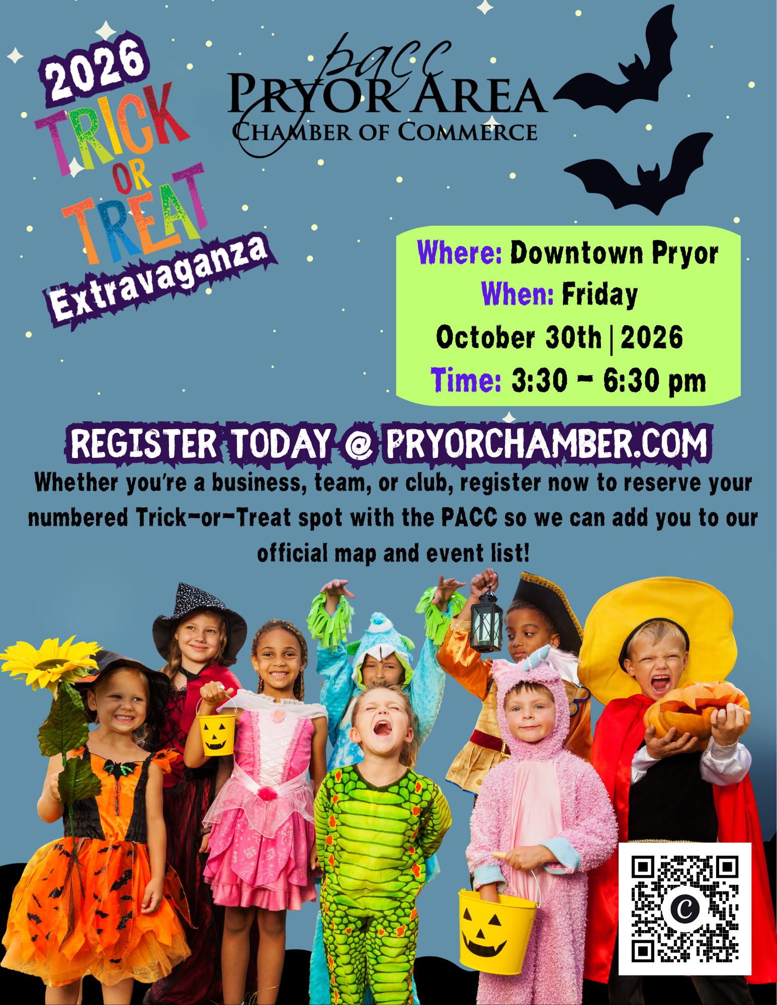 2026 Halloween Trick or Treat Flyer with QR
